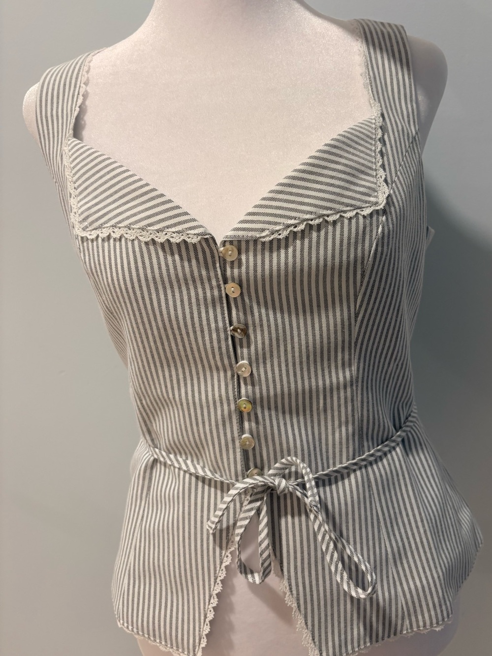 Small button up striped polo tank from Commense